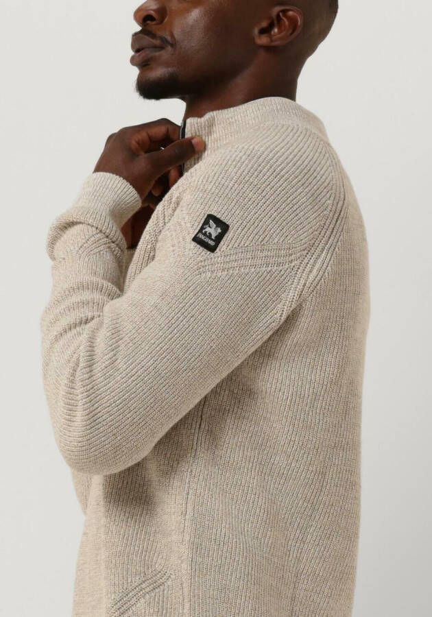Vanguard Half Zip kraag katoen mouline jet stroom , Beige, Heren