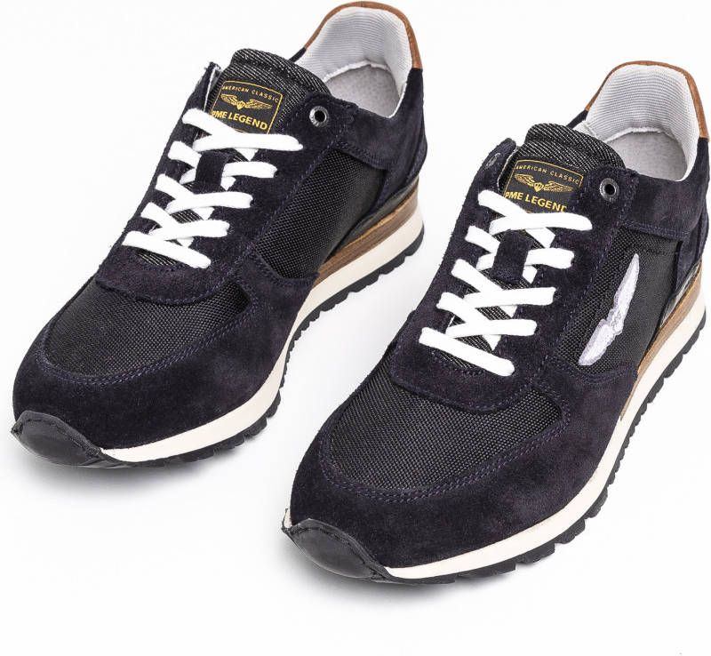PME Legend Lockplate suède sneakers donkerblauw