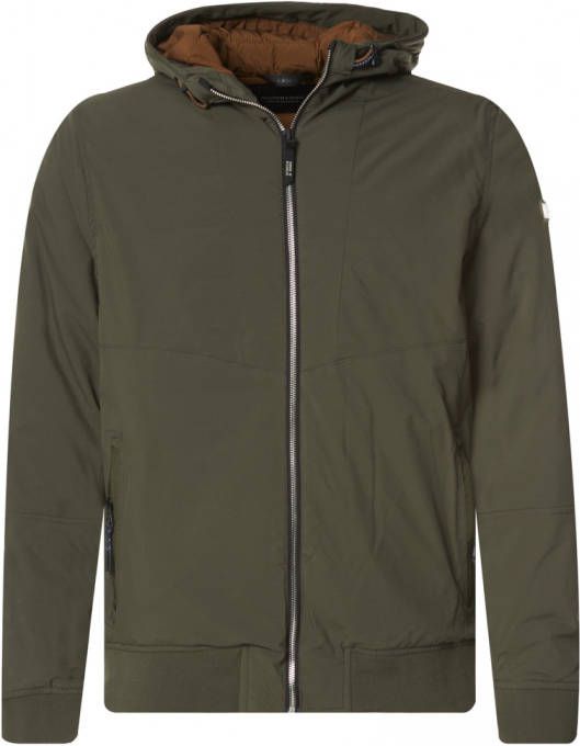 Scotch and Soda Jassen Hooded Quilted Stretch Nylon Jacket Groen