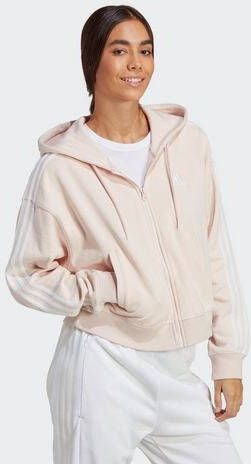 adidas Performance Outdoorjack ESSENTIALS 3 STRIPE FRENCH TERRY BOMBERJACK MET CAPUCHON