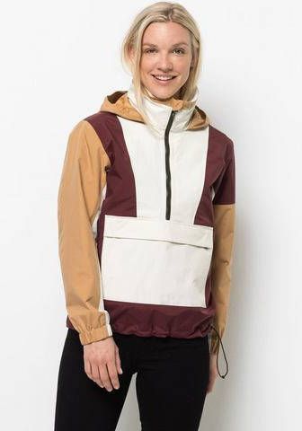 Jack Wolfskin 365 Fearless Overhead Dames Jas Donkerrood/Gebroken Wit