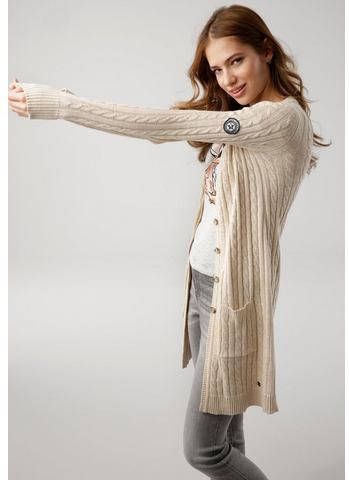 KangaROOS Lang vest met trendy kabelmotief en zakken, nieuwe collectie