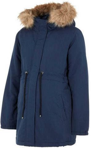 MAMALICIOUS jas MLJESSA van gerecycled polyester donkerblauw