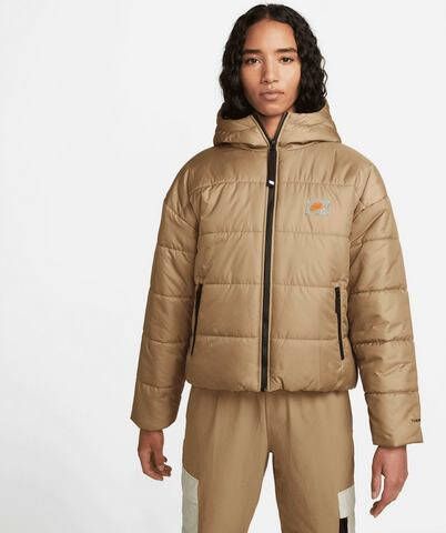 Nike Sportswear Therma FIT Repel Damesjack met synthetische vulling en capuchon Bruin