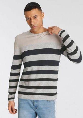 ONLY & SONS gestreepte fijngebreide pullover ONSDON dark navy/silver