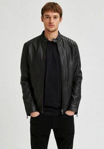 SELECTED HOMME Leren jack ICONIC RACER LEATHER JKT