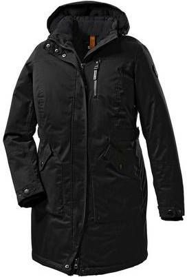 STOY BY KILLTEC Outdoorparka met afritsbare capuchon Zwart