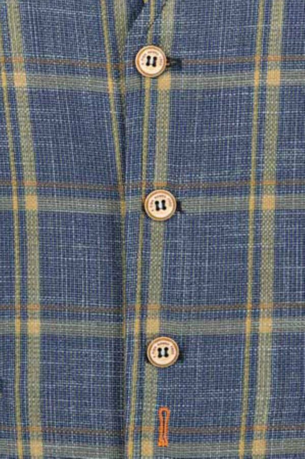 A fish named Fred geruit gilet blue/yellow