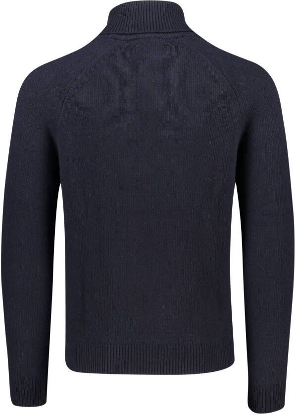 Barbour trui donkerblauw effen opstaande kraag