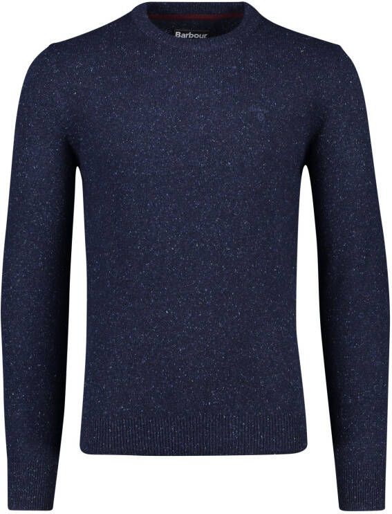 Barbour trui donkerblauw wol ronde hals