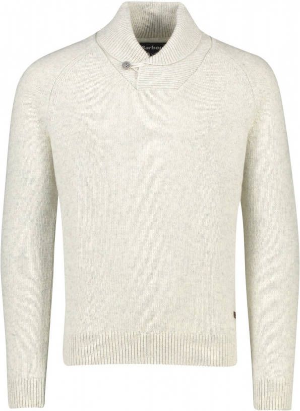 Barbour trui grijs effen merinowol opstaande kraag