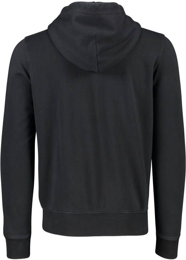 Diesel vest zwart effen katoen opstaande kraag rits