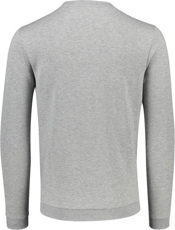Hugo Boss sweater grijs effen katoen ronde hals
