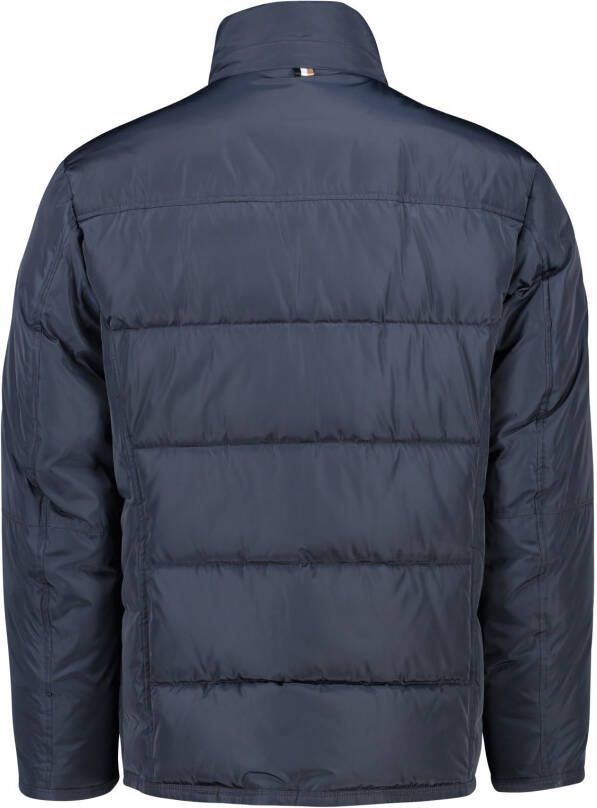 Hugo Boss winterjas blauw normale fit effen rits + knoop