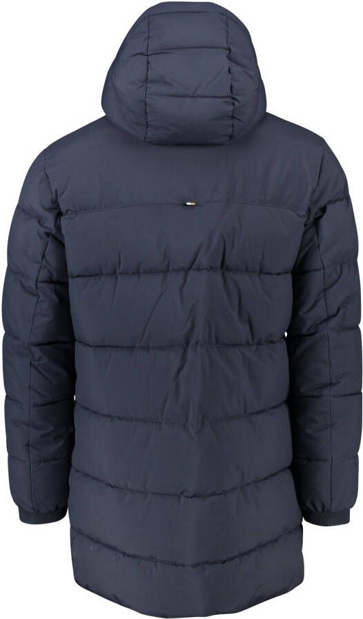 Hugo Boss winterjas donkerblauw Conlon normale fit effen rits + knoop