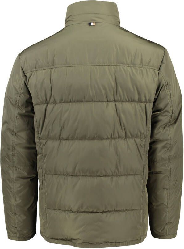 Hugo Boss winterjas groen normale fit effen rits + knoop