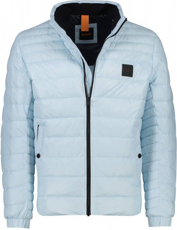 Hugo Boss winterjas lichtblauw normale fit effen rits