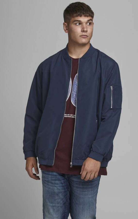 JACK & JONES PLUS SIZE bomberjack JJERUSH Plus Size navy blazer