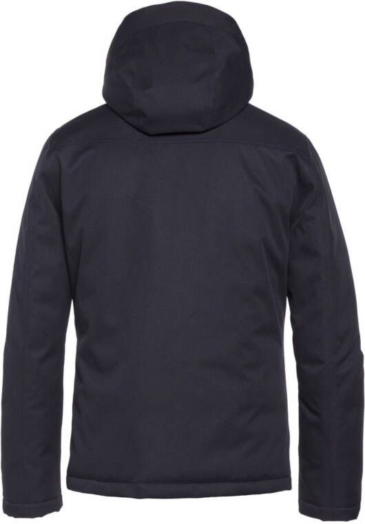 Reset winterjas donkerblauw normale fit effen rits + knoop