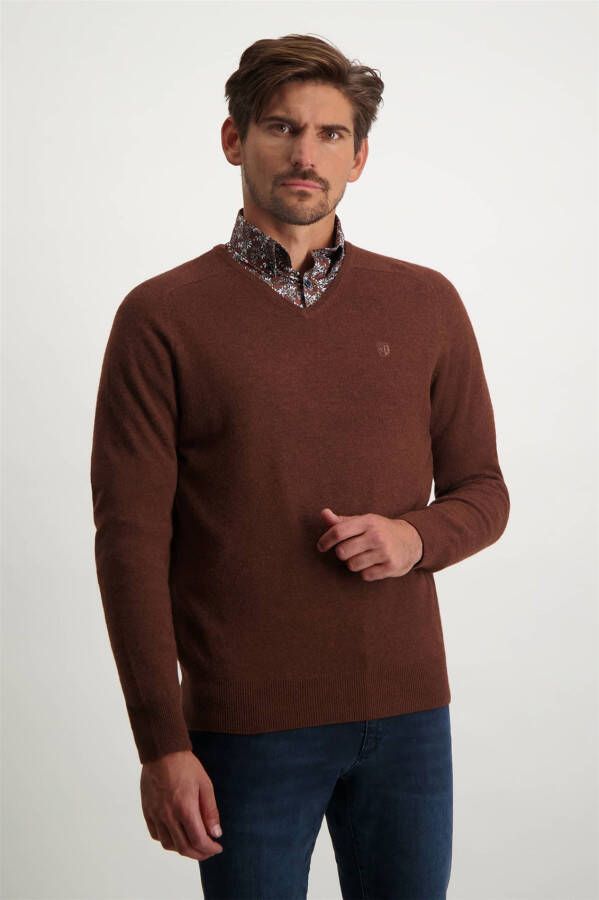 State of Art V hals gebreide kleding , Bruin, Heren