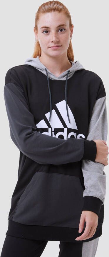 adidas essentials colorblock logo oversized trui zwart/grijs dames heren