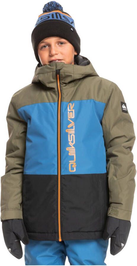 Quiksilver side hit ski jas groen/blauw kinderen