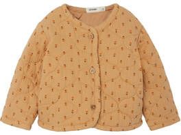 LIL' ATELIER BABY jasje NBFDAHLIA met all over print lichtbruin