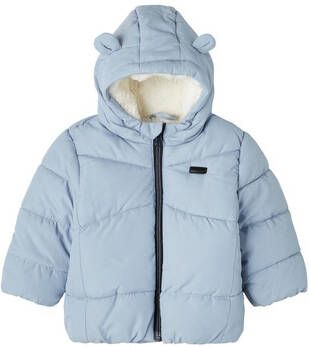 NAME IT BABY gewatteerde winterjas NBMMAKE van gerecycled polyester lichtblauw