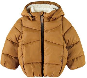 NAME IT MINI gewatteerde winterjas NMMMAKE van gerecycled polyester bruin