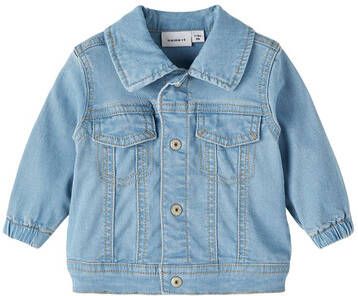 name it Babykleding Nbmdel Long Sleeve Denim Cardigan Blauw