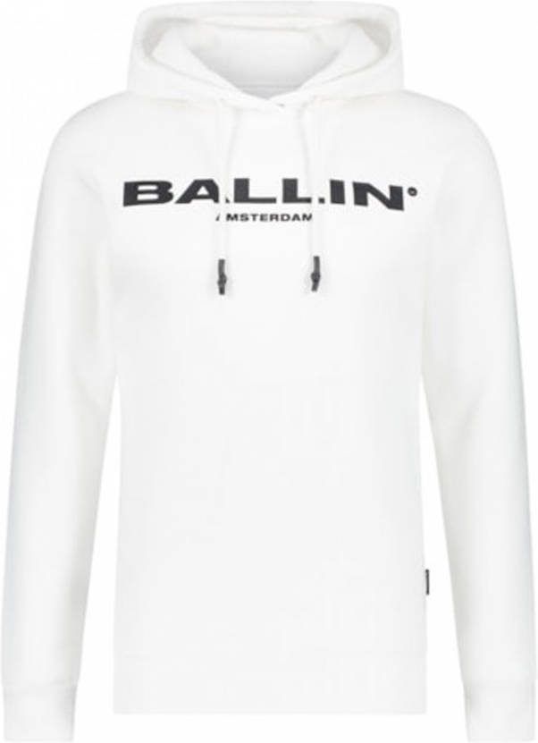 Ballin by Purewhite hoodie met tekst ecru