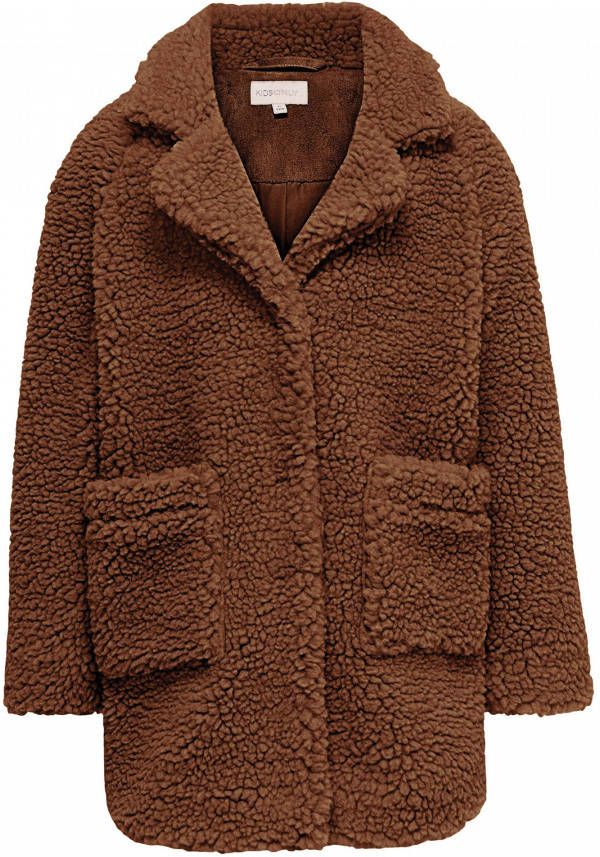 ONLY KIDS teddy winterjas KONNEWAURELIA donkerbruin