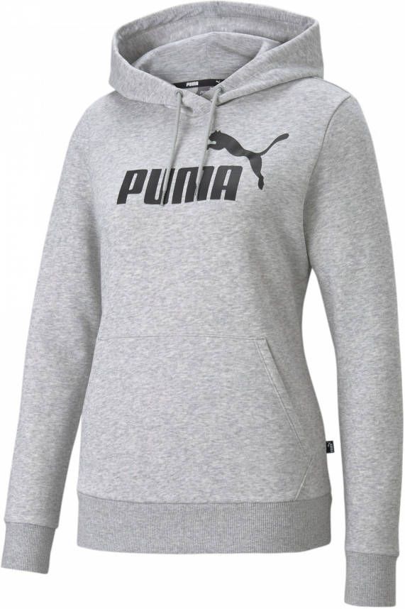 Puma essentials big logo fleece trui grijs dames