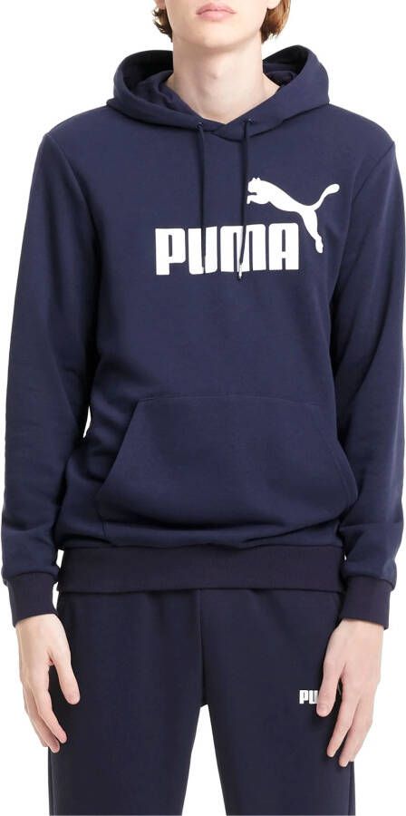 PUMA Essential Big Logo Fleece Hoodie Donkerblauw