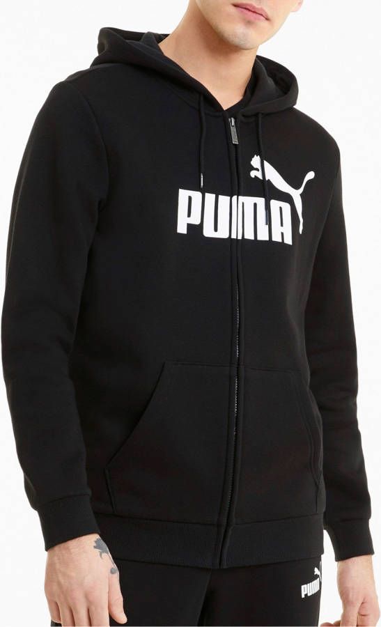PUMA Essential Big Logo Full Zip Hoodie Zwart Wit