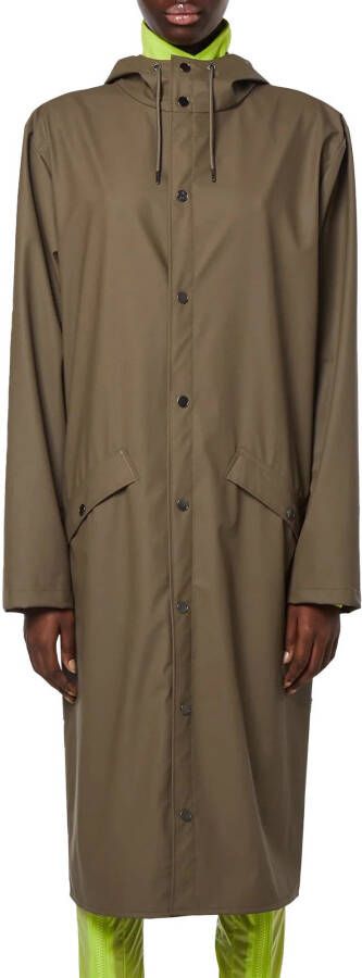 Rains Longer Jacket 18360 Wood , Bruin, Unisex