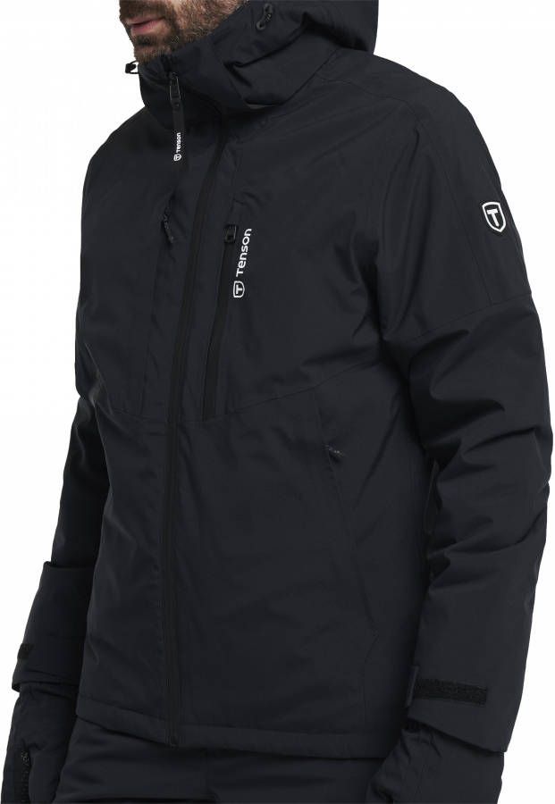 Tenson winterjas zwart normale fit effen rits