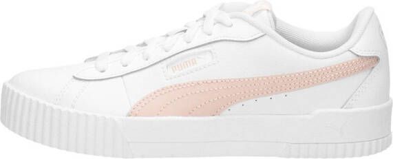 Puma Carina Crew leren sneakers wit/lichtroze