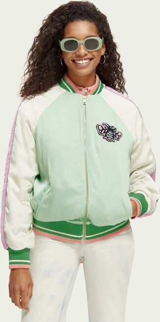 Scotch & Soda Reversible bomberack met logoborduring