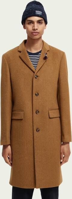 Scotch & Soda Camel Mantel Classic Wool blend Overcoat