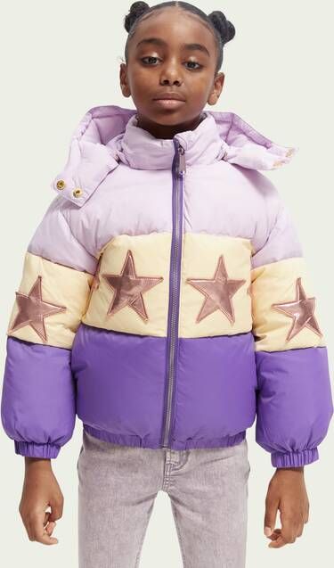 Scotch & Soda Puffer jack met afneembare capuchon en steekzakken