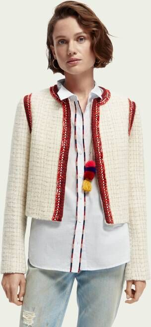 Scotch & Soda Cropped tweed blazer