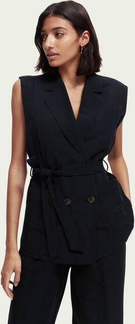 Scotch & Soda Double breasted gilet met riem