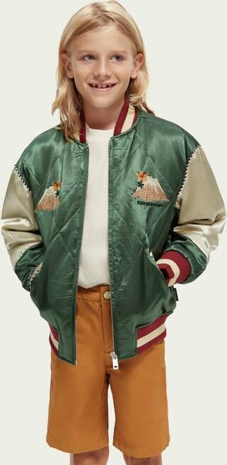 Scotch & Soda Geborduurd satijnen bomberjack