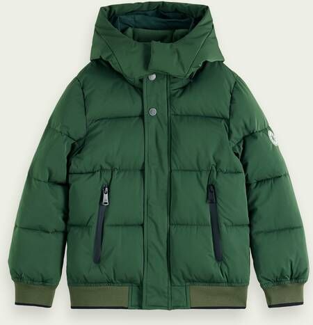 Scotch & Soda Puffer jack met afneembare capuchon en ritszakken
