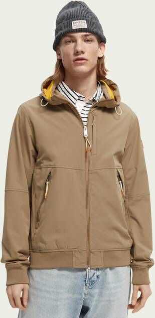 Scotch & Soda Softshell jack met capuchon en ritszakken