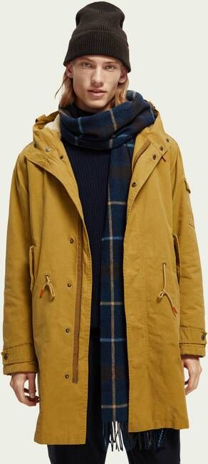 Scotch & Soda Lange parka met teddy voering