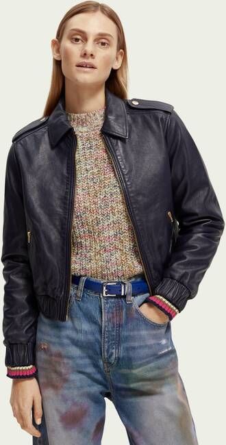 Scotch & Soda Leren bomberjack
