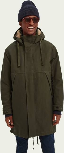 Scotch & Soda Gewatteerde parka met capuchon en ritszakken