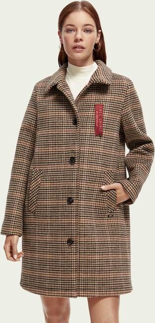 Scotch & Soda Beige Mantel Bonded Classic Wool blend Tailored Coat